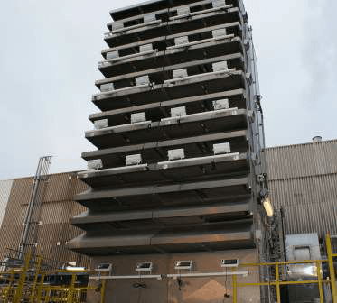 Industriële infraroodverwarming in een magazijn